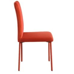 Fernie Set Of 2 Ochre Burnt Orange Velvet Dining Chairs With Upholstered Legs -Entreprise Cc Shop DCH 2151 OCHRE VEL 2P WB4