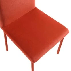 Fernie Set Of 2 Ochre Burnt Orange Velvet Dining Chairs With Upholstered Legs -Entreprise Cc Shop DCH 2151 OCHRE VEL 2P detail2