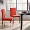 Fernie Set Of 2 Ochre Burnt Orange Velvet Dining Chairs With Upholstered Legs 2 Fernie Set Of 2 Ochre Burnt Orange Velvet Dining Chairs With Upholstered Legs -Entreprise Cc Shop DCH 2151 OCHRE VEL 2P main