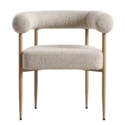 Fulbourn Taupe Boucle Dining Chair With Natural Wood Effect Legs -Entreprise Cc Shop DCH 2162 TAUPE BOUCLE NAT WB1