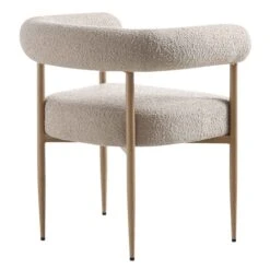 Fulbourn Taupe Boucle Dining Chair With Natural Wood Effect Legs -Entreprise Cc Shop DCH 2162 TAUPE BOUCLE NAT WB4