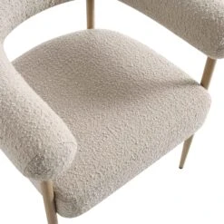 Fulbourn Taupe Boucle Dining Chair With Natural Wood Effect Legs -Entreprise Cc Shop DCH 2162 TAUPE BOUCLE NAT detail1