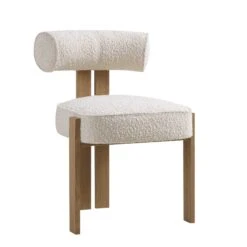 Ophelia Ecru Boucle Dining Chair -Entreprise Cc Shop DCH 2187 ECRU BOU WB2