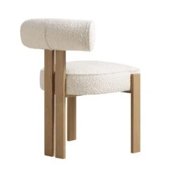 Ophelia Ecru Boucle Dining Chair -Entreprise Cc Shop DCH 2187 ECRU BOU WB4