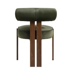 Ophelia Moss Green Velvet Dining Chair -Entreprise Cc Shop DCH 2187 MOSS VEL WALN WB5