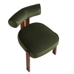 Ophelia Moss Green Velvet Dining Chair -Entreprise Cc Shop DCH 2187 MOSS VEL WALN WB6