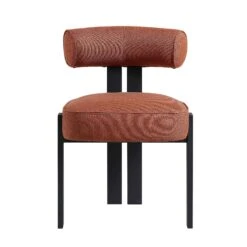 Ophelia Terracotta Fabric Dining Chair -Entreprise Cc Shop DCH 2187 TERRA FAB BLACK WB1
