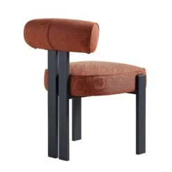 Ophelia Terracotta Fabric Dining Chair -Entreprise Cc Shop DCH 2187 TERRA FAB BLACK WB3