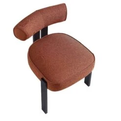 Ophelia Terracotta Fabric Dining Chair -Entreprise Cc Shop DCH 2187 TERRA FAB BLACK WB7