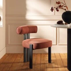 Ophelia Terracotta Fabric Dining Chair