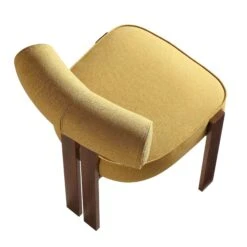 Ophelia Honey Gold Fabric Dining Chair -Entreprise Cc Shop DCH 2187 YELLOW FAB WALN WB8