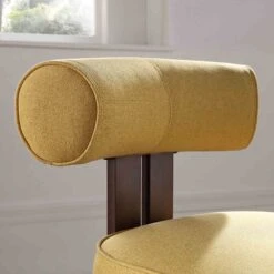 Ophelia Honey Gold Fabric Dining Chair -Entreprise Cc Shop DCH 2187 YELLOW FAB WALN scene2