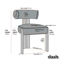 Ophelia Terracotta Fabric Dining Chair -Entreprise Cc Shop DCH 2187 dimension 6ccc1a2a cb4d 4421 8d7a 837c6899c814