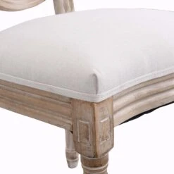 Lainston Set Of 2 Classic Limewashed Wooden Dining Chairs, Beige 20 Lainston Set Of 2 Classic Limewashed Wooden Dining Chairs, Beige -Entreprise Cc Shop DCH 88 BEIGE 2P detail2