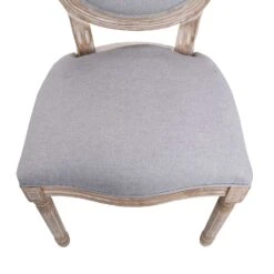 Lainston Set Of 2 Classic Limewashed Wooden Dining Chairs, Grey -Entreprise Cc Shop DCH 88 GREY 2P detail2