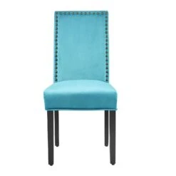 Maidwell Set Of 2 Air Blue Velvet Dining Chairs -Entreprise Cc Shop DCH LW8116 ABLUEVEL 2P 2