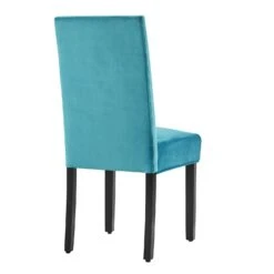 Maidwell Set Of 2 Air Blue Velvet Dining Chairs -Entreprise Cc Shop DCH LW8116 ABLUEVEL 2P 4