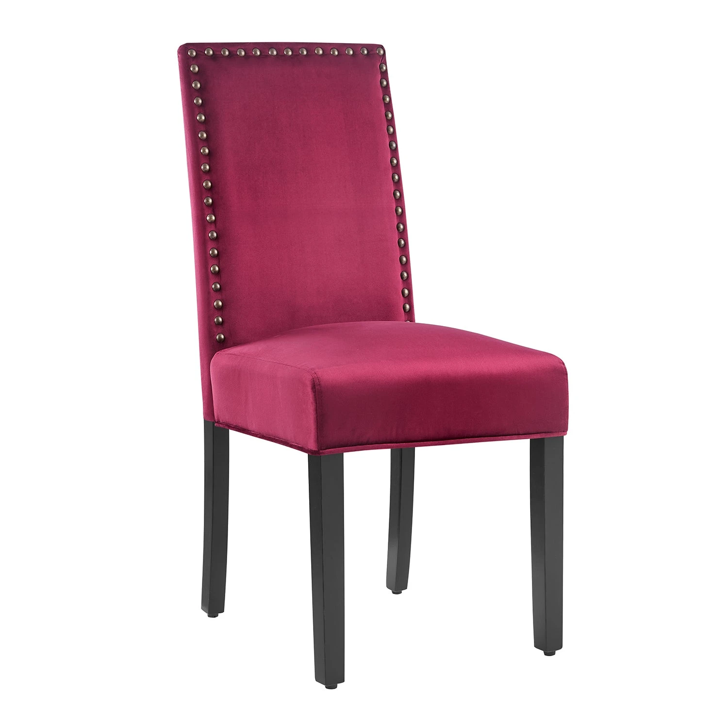 Maidwell Set Of 2 Crimson Red Velvet Dining Chairs 7 Maidwell Set Of 2 Crimson Red Velvet Dining Chairs - Image 5