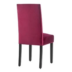 Maidwell Set Of 2 Crimson Red Velvet Dining Chairs 18 Maidwell Set Of 2 Crimson Red Velvet Dining Chairs -Entreprise Cc Shop DCH LW8116 REDVEL 2P 4