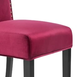 Maidwell Set Of 2 Crimson Red Velvet Dining Chairs 20 Maidwell Set Of 2 Crimson Red Velvet Dining Chairs -Entreprise Cc Shop DCH LW8116 REDVEL 2P detail2