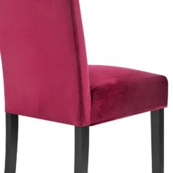 Maidwell Set Of 2 Crimson Red Velvet Dining Chairs 21 Maidwell Set Of 2 Crimson Red Velvet Dining Chairs -Entreprise Cc Shop DCH LW8116 REDVEL 2P detail3