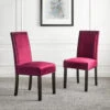 Maidwell Set Of 2 Crimson Red Velvet Dining Chairs 1 Maidwell Set Of 2 Crimson Red Velvet Dining Chairs -Entreprise Cc Shop DCH LW8116 REDVEL 2P main