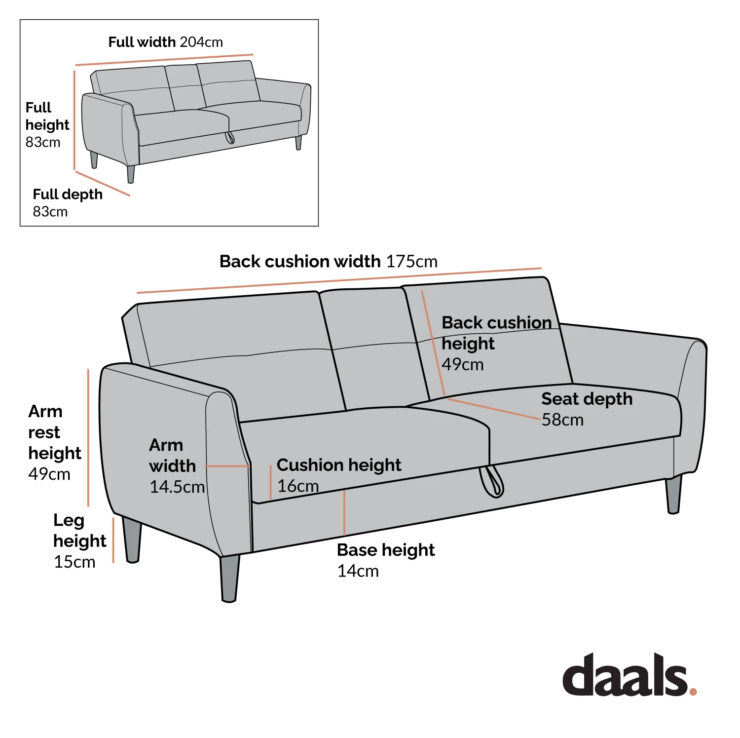 Latimer Beige Woven Fabric 3-Seater Storage Sofa Bed 11 Latimer Beige Woven Fabric 3-Seater Storage Sofa Bed - Image 9