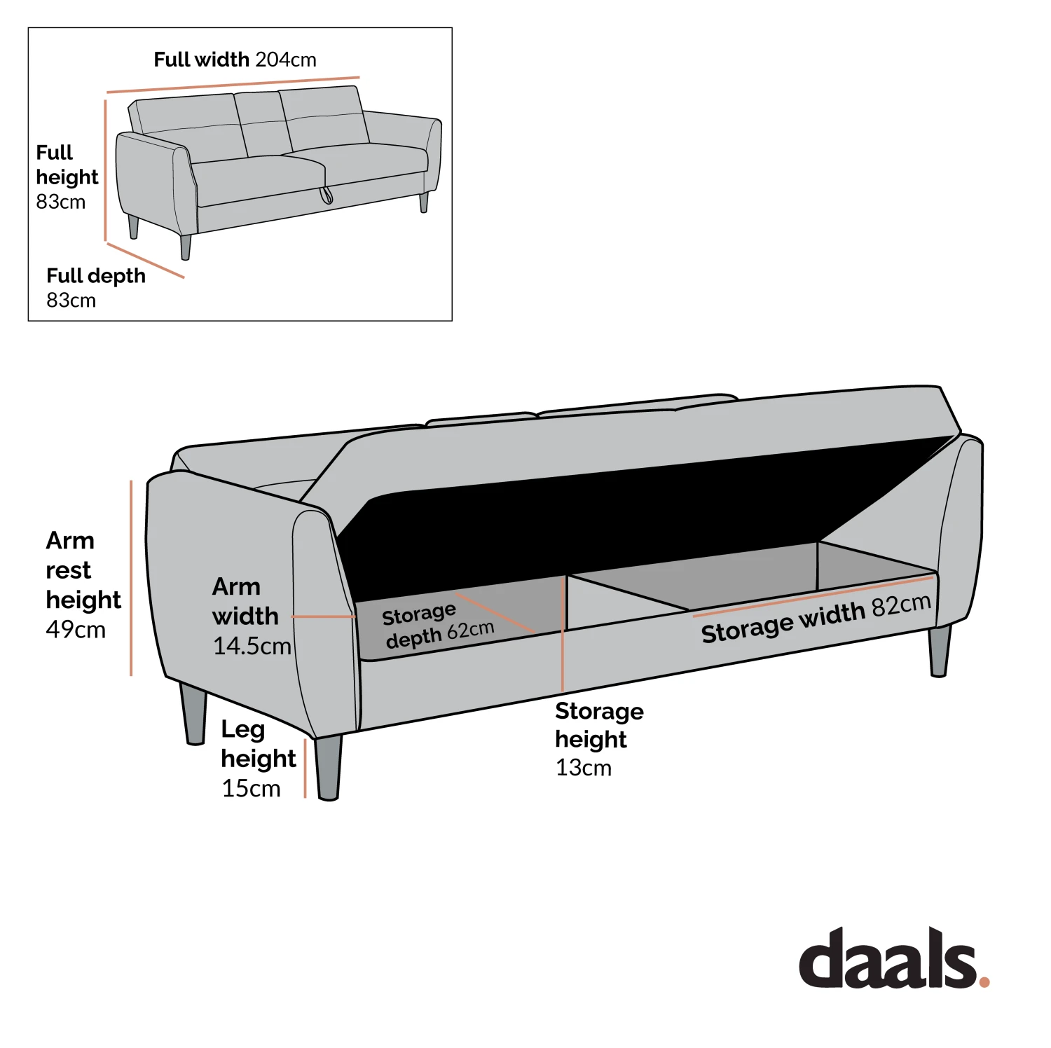 Latimer Grey Faux Leather 3-Seater Storage Sofa Bed 13 Latimer Grey Faux Leather 3-Seater Storage Sofa Bed - Image 11