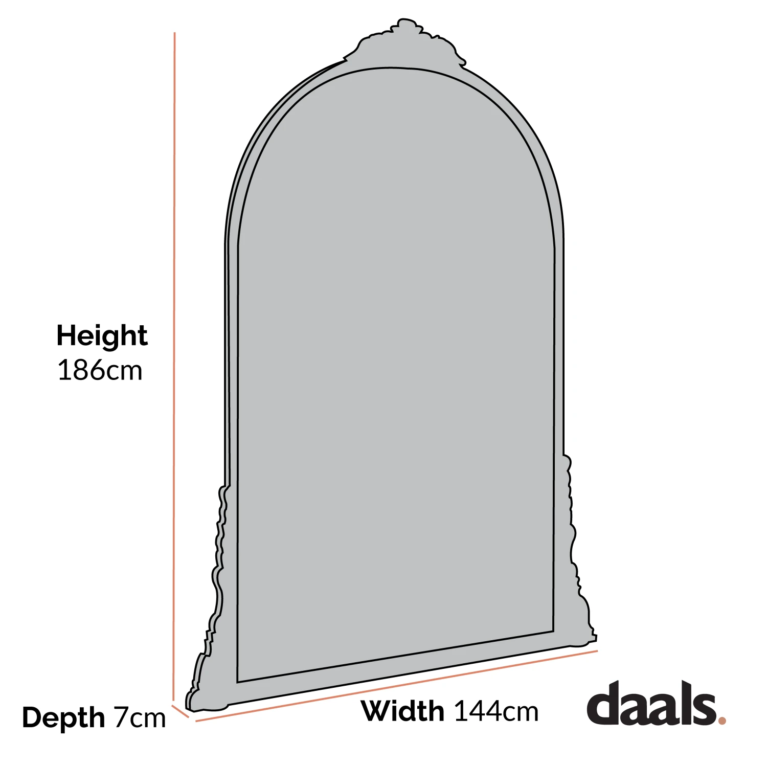 Mirabel Full Length Mirror 186 X 144 Cm, Antique Gold Effect 6 Mirabel Full Length Mirror 186 X 144 Cm, Antique Gold Effect - Image 4