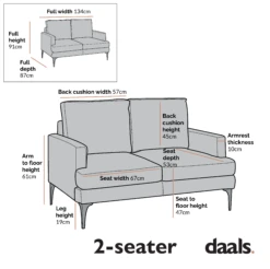 Haven Grey Fabric 2-Seater Sofa -Entreprise Cc Shop Dimensional Drawings JULY 2022 LVSF 169 2ST updated