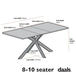 Varden Black Ceramic Extending Dining Table -Entreprise Cc Shop Dimensional Drawings JUNE 2022 BSD 094 1