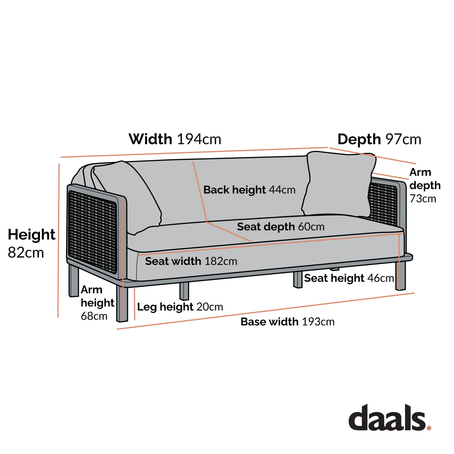 Pienza Cane Sofa Bed, Taupe Velvet With Black Frame 6 Pienza Cane Sofa Bed, Taupe Velvet With Black Frame - Image 5