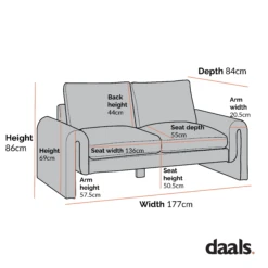 Hampstead Taupe Boucle Curved 2-Seater Sofa -Entreprise Cc Shop Dimensional Drawings June 2023 XRSF 2161 04