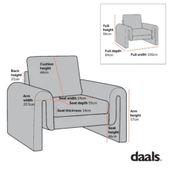 Hampstead Grey Boucle Curved Armchair -Entreprise Cc Shop Dimensional Drawings Mar 2023 ACH 2161