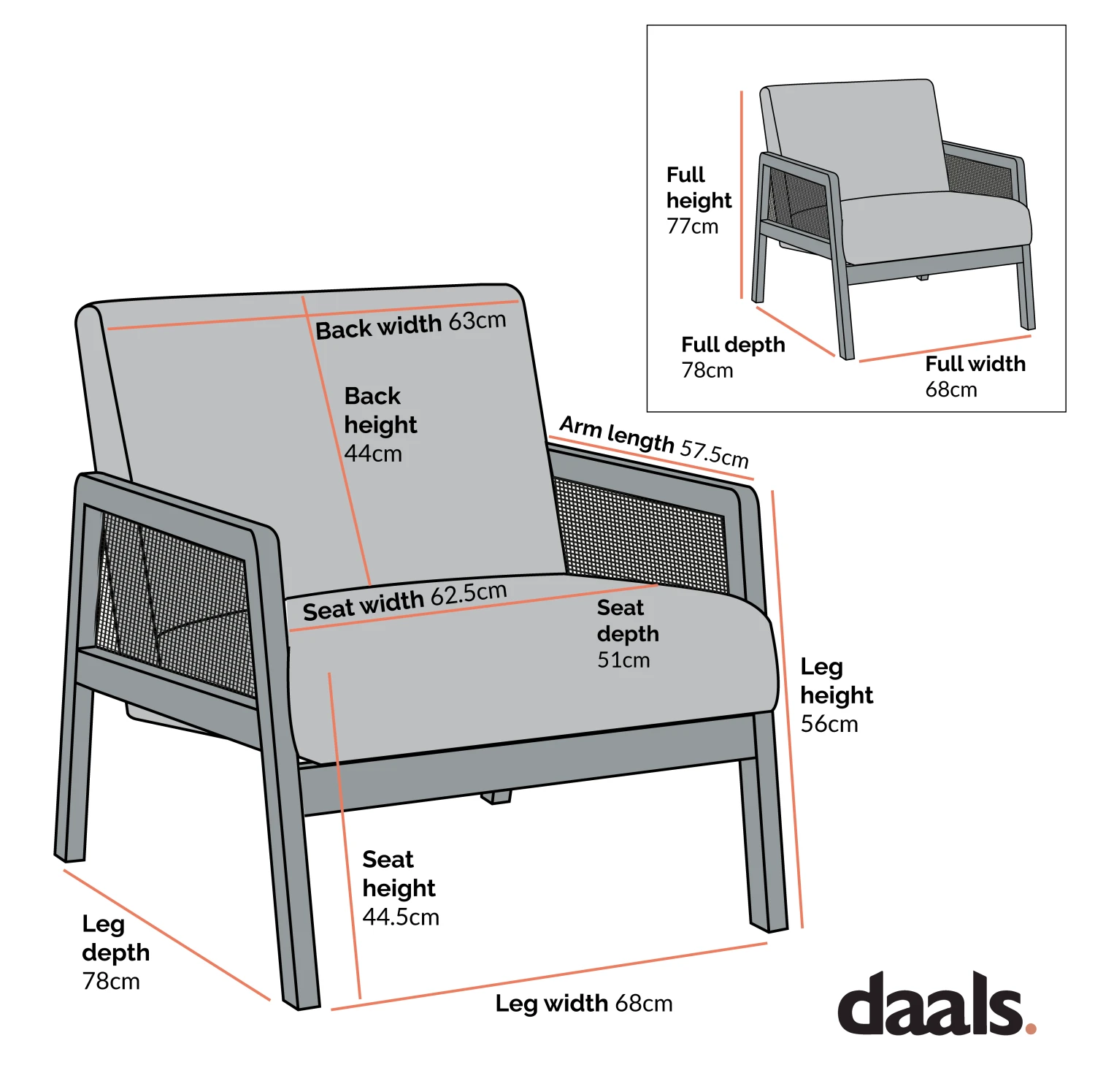Fyne Navy Blue Velvet Walnut Frame Rattan Armchair 7 Fyne Navy Blue Velvet Walnut Frame Rattan Armchair - Image 5