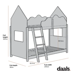 Newton White Solid Wood Kid's Treehouse Bunk Bed 15 Newton White Solid Wood Kid's Treehouse Bunk Bed -Entreprise Cc Shop Dimensional Drawings JIN 19