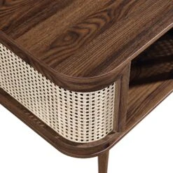 Izzy Curved Rattan Bedside Table, Walnut -Entreprise Cc Shop FT BST 04 WALN detail1