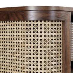 Izzy Curved Rattan Bedside Table, Walnut -Entreprise Cc Shop FT BST 04 WALN detail2