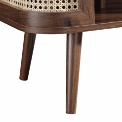 Izzy Curved Rattan Bedside Table, Walnut -Entreprise Cc Shop FT BST 04 WALN detail3