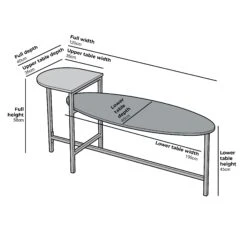 Sarina Black & White Marble Effect Oval Coffee Table 19 Sarina Black & White Marble Effect Oval Coffee Table -Entreprise Cc Shop Furniture Dimensions BSD 057