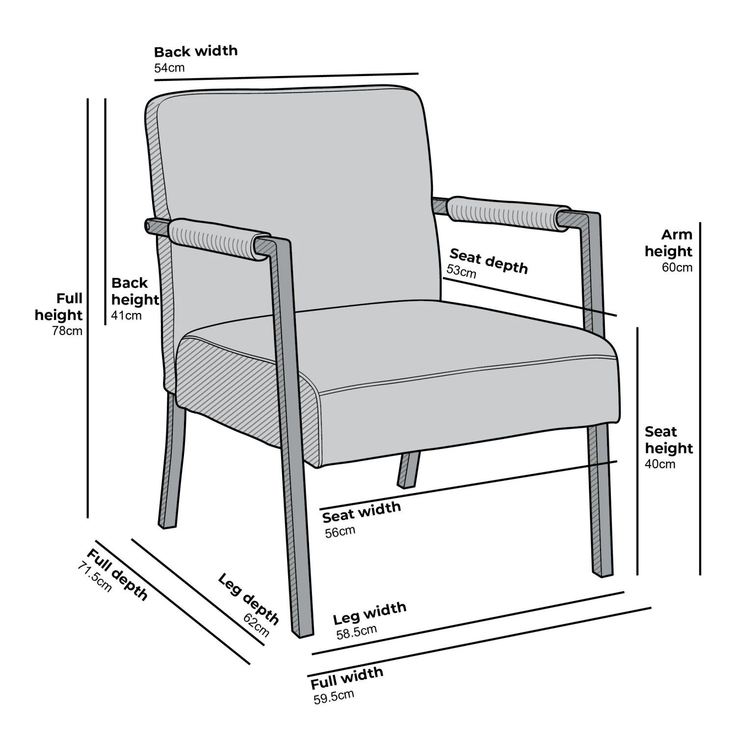 Hatton Steel Frame Boucle Accent Chair (Grey) 7 Hatton Steel Frame Boucle Accent Chair (Grey) - Image 5