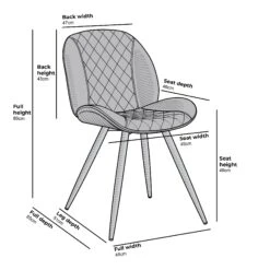Set Of 2 Cosford Diamond Stitch Dining Chairs (Blue Velvet) 15 Set Of 2 Cosford Diamond Stitch Dining Chairs (Blue Velvet) -Entreprise Cc Shop Furniture Dimensions DCH 2092B 2P