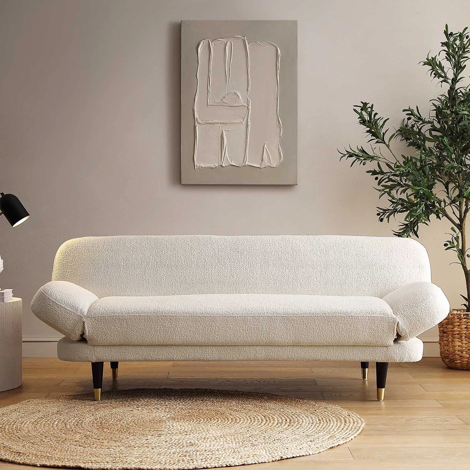 Solna 2-Seater Sofa Bed, Beige Boucle 4 Solna 2-Seater Sofa Bed, Beige Boucle - Image 2