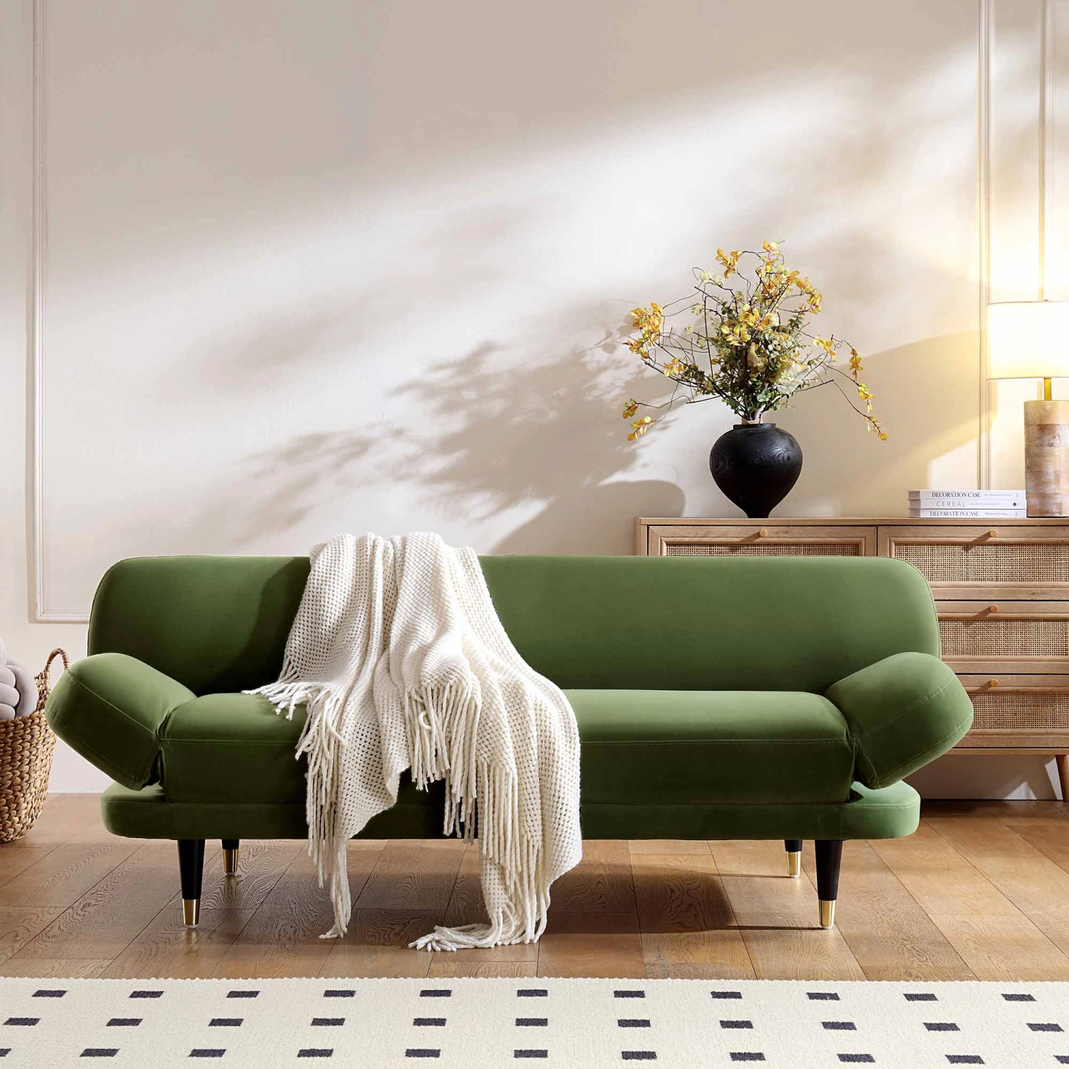 Solna 2-Seater Sofa Bed, Moss Green Velvet 3 Solna 2-Seater Sofa Bed, Moss Green Velvet - Image 2
