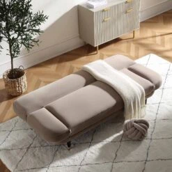 Solna 2-Seater Sofa Bed, Mink Velvet 19 Solna 2-Seater Sofa Bed, Mink Velvet -Entreprise Cc Shop GCSF 2277 TAUPE VEL scene3