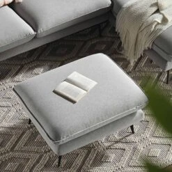 Obriel Grey Marl Fabric Footstool -Entreprise Cc Shop GCSF 2299 GREY FAB STOOL scene2
