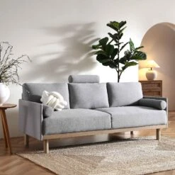 Timber Grey Marl Fabric Sofa, 3-Seater