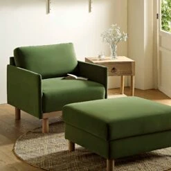 Timber Fern Green Velvet Armchair 16 Timber Fern Green Velvet Armchair -Entreprise Cc Shop GCSF 2348 MOSS VEL 1ST scene2