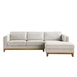 Dipley Oatmeal Woven Fabric Sofa, Grande Chaise Sofa Right Hand -Entreprise Cc Shop GCSF 2398 OAT WOV RIGHT WB1