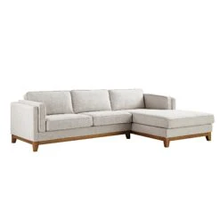 Dipley Oatmeal Woven Fabric Sofa, Grande Chaise Sofa Right Hand -Entreprise Cc Shop GCSF 2398 OAT WOV RIGHT WB2